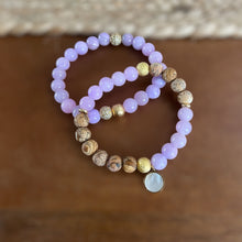 Load image into Gallery viewer, Lavender Jade and Picture Jasper Bracelet Set
