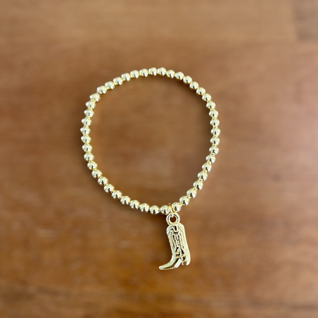 Gold Cowgirl Boot Charm Bracelets