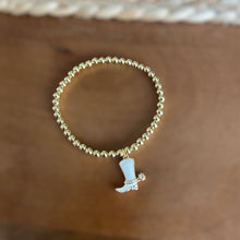 Load image into Gallery viewer, Gold Cowgirl Boot Charm Bracelets
