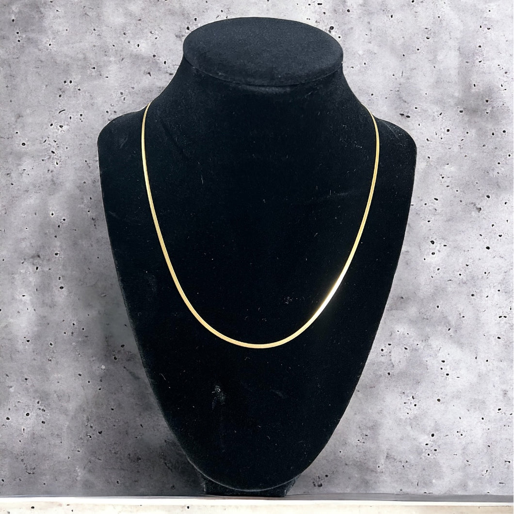 2mm Gold Herringbone Chain Necklaces