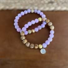 Load image into Gallery viewer, Lavender Jade and Picture Jasper Bracelet Set
