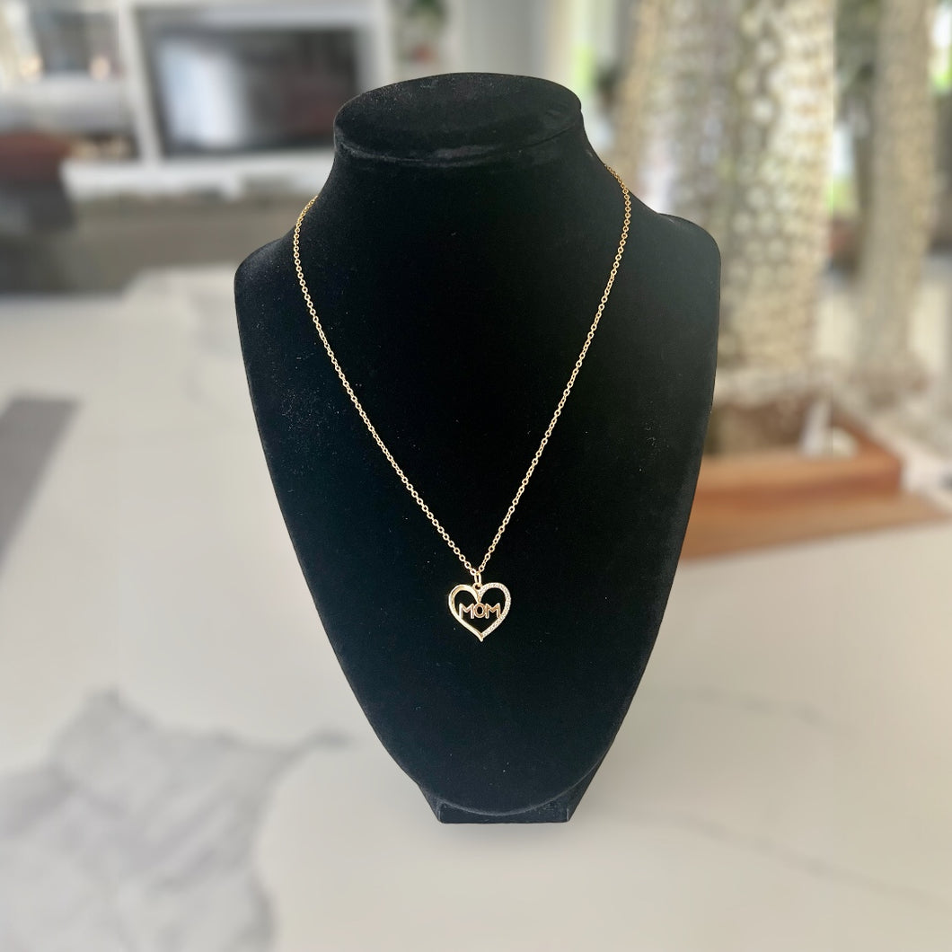 “Mom” heart necklace