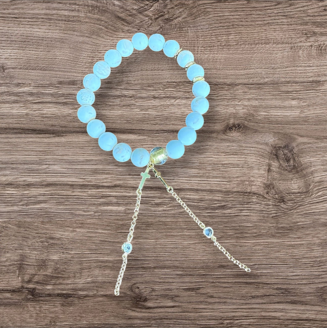 Cross Chain Fringe Bracelet