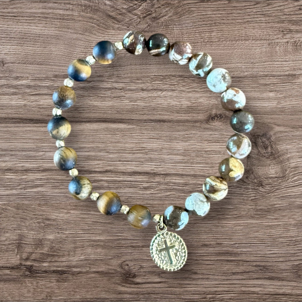 Tigers Eye and Jasper Bracelet