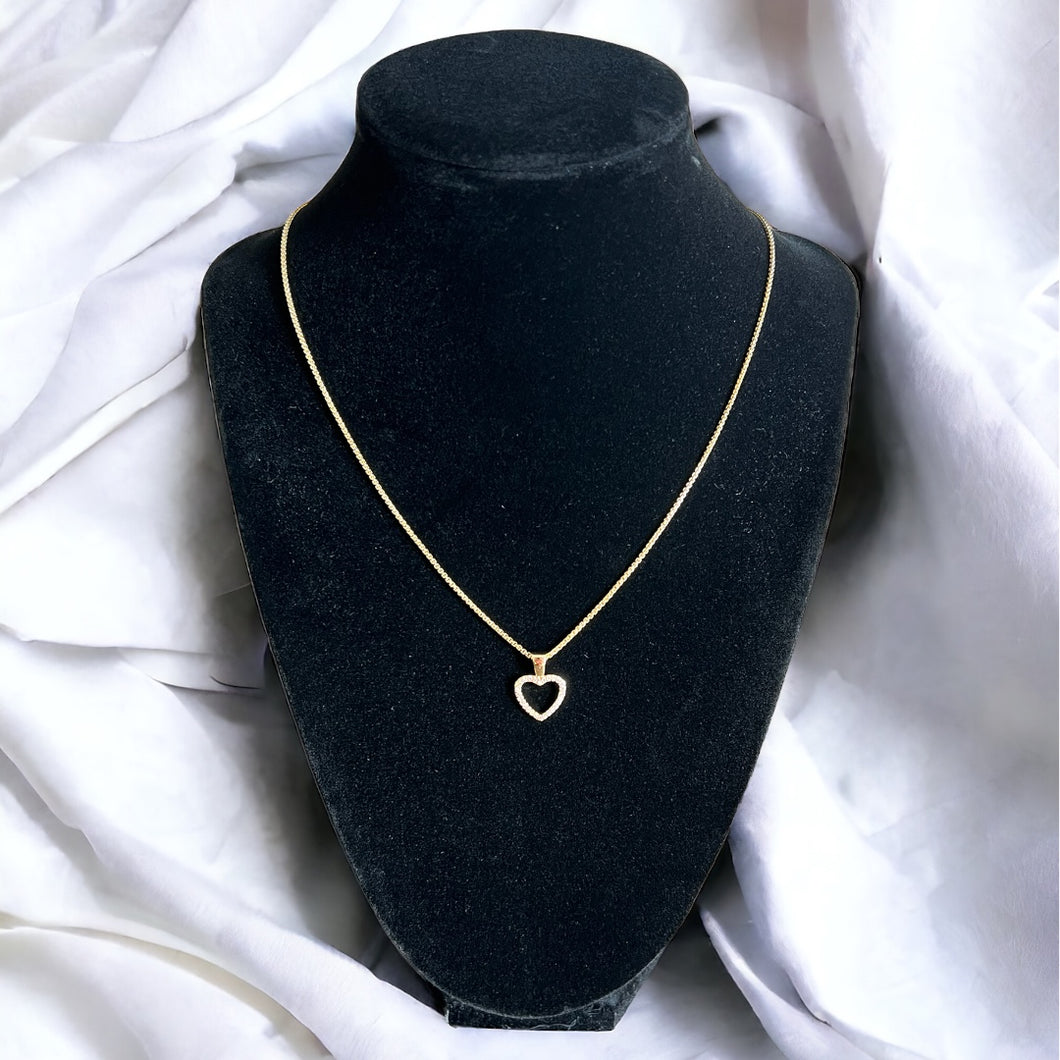 Pave Heart Pendant Necklace