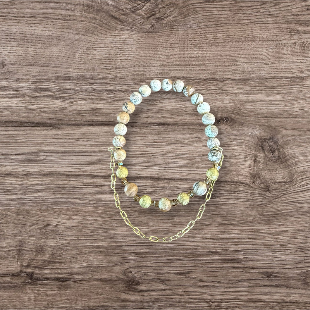 Brown and gold 6mm bracelet