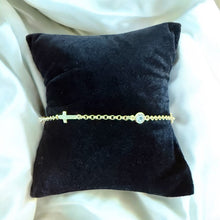 Load image into Gallery viewer, Cross and Crystal Chain Link Bracelet
