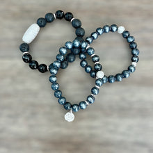 Load image into Gallery viewer, Black and Silver Bracelet Set
