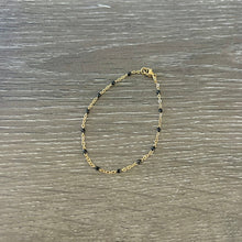 Load image into Gallery viewer, Gold and Black Enamel Dainty Chain Bracelet
