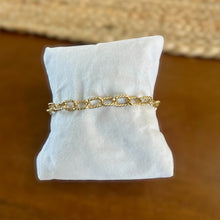 Load image into Gallery viewer, Textured gold paperclip chain bracelet
