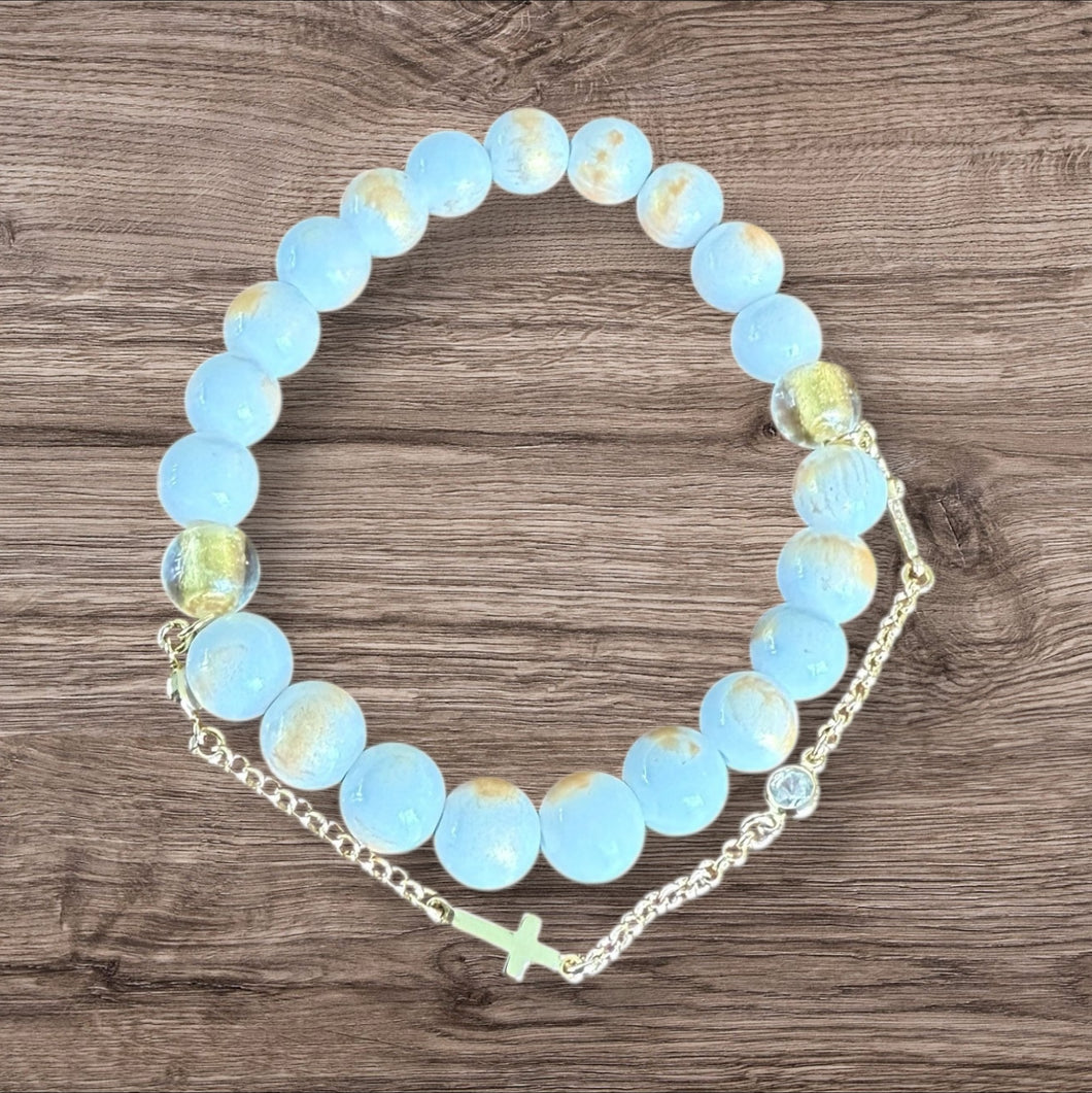 Cross Chain Detail Bracelet