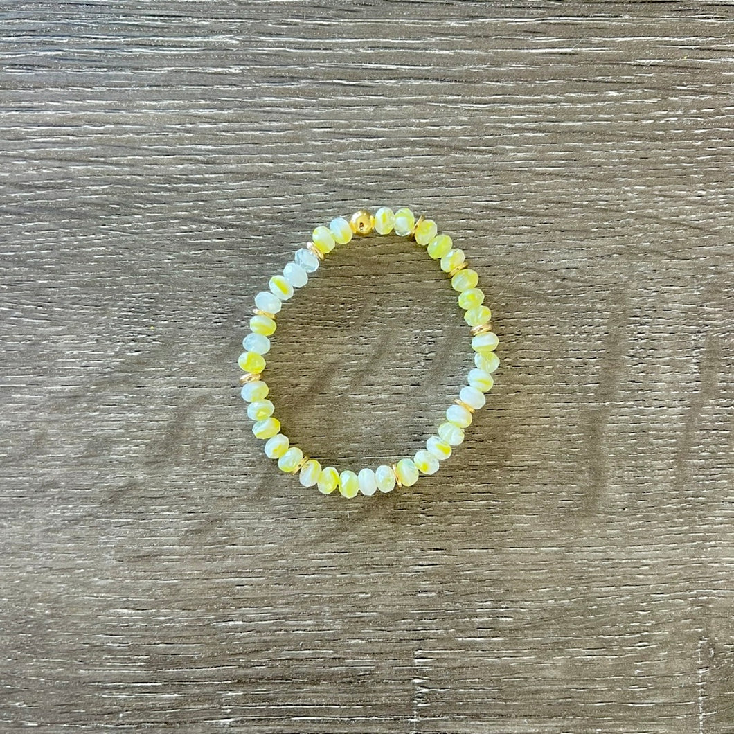 Yellow and white crystal bracelet