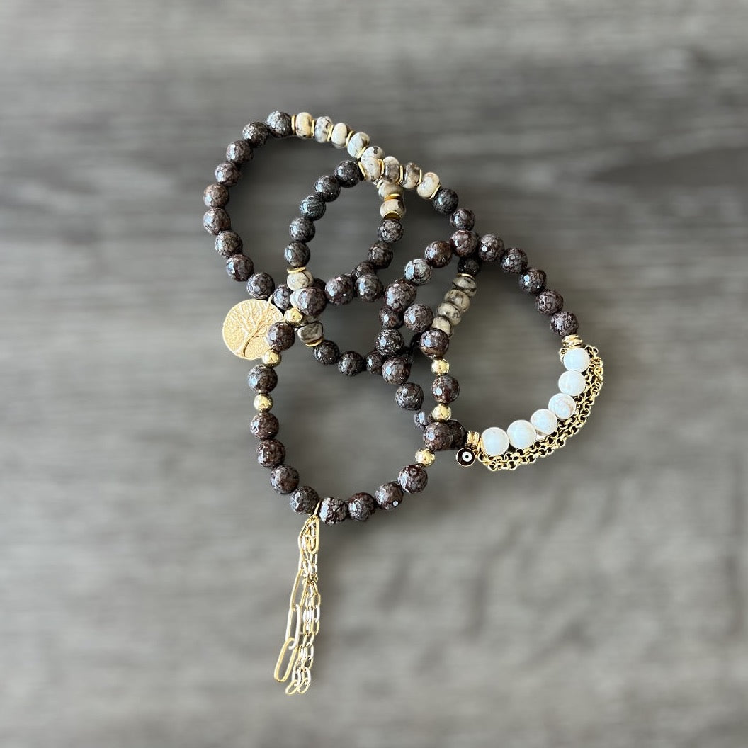 Brown and Gold Bracelet Set