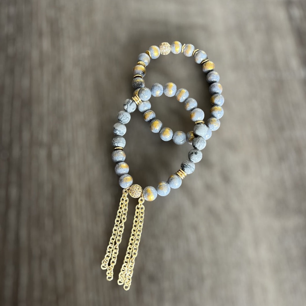 Grey & Gold Bracelet Set!