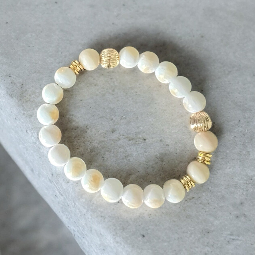 Gold and Cream Bracelet